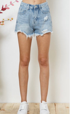 Straight Fit Denim Shorts