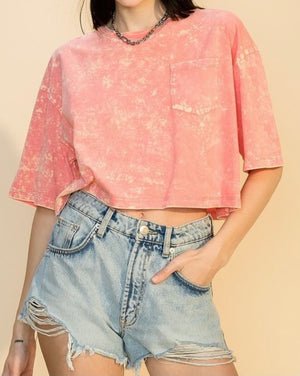 Pink Acid Cropped Tee