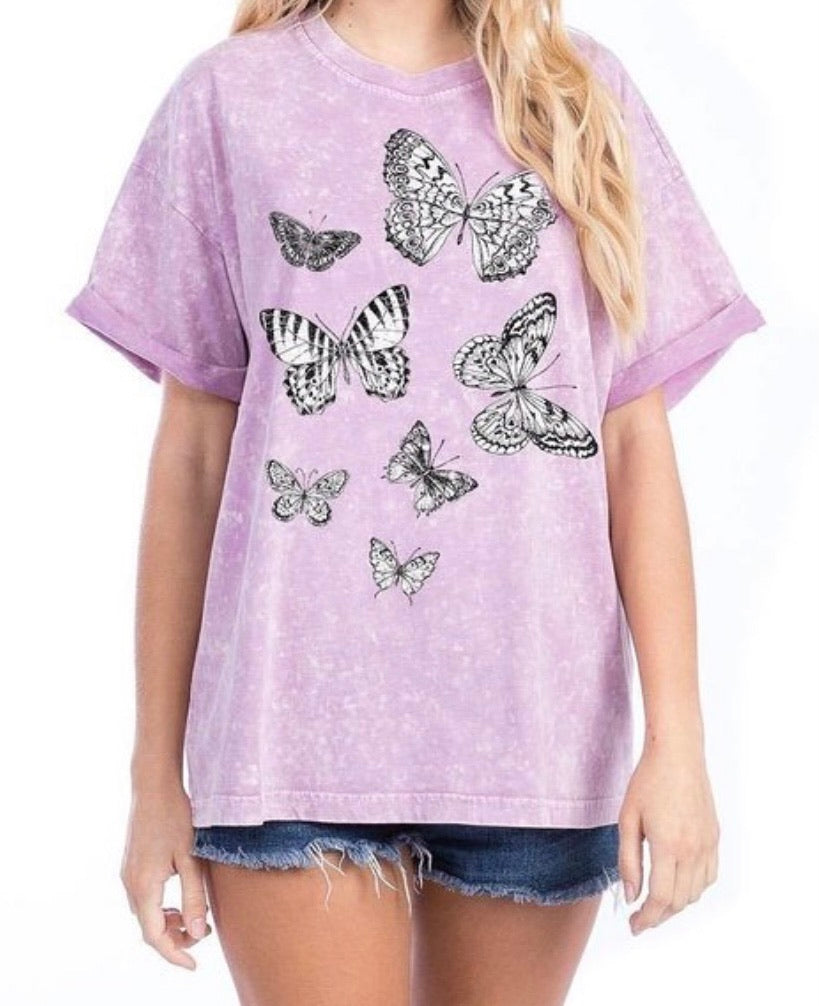 Lavender butterfly Tee